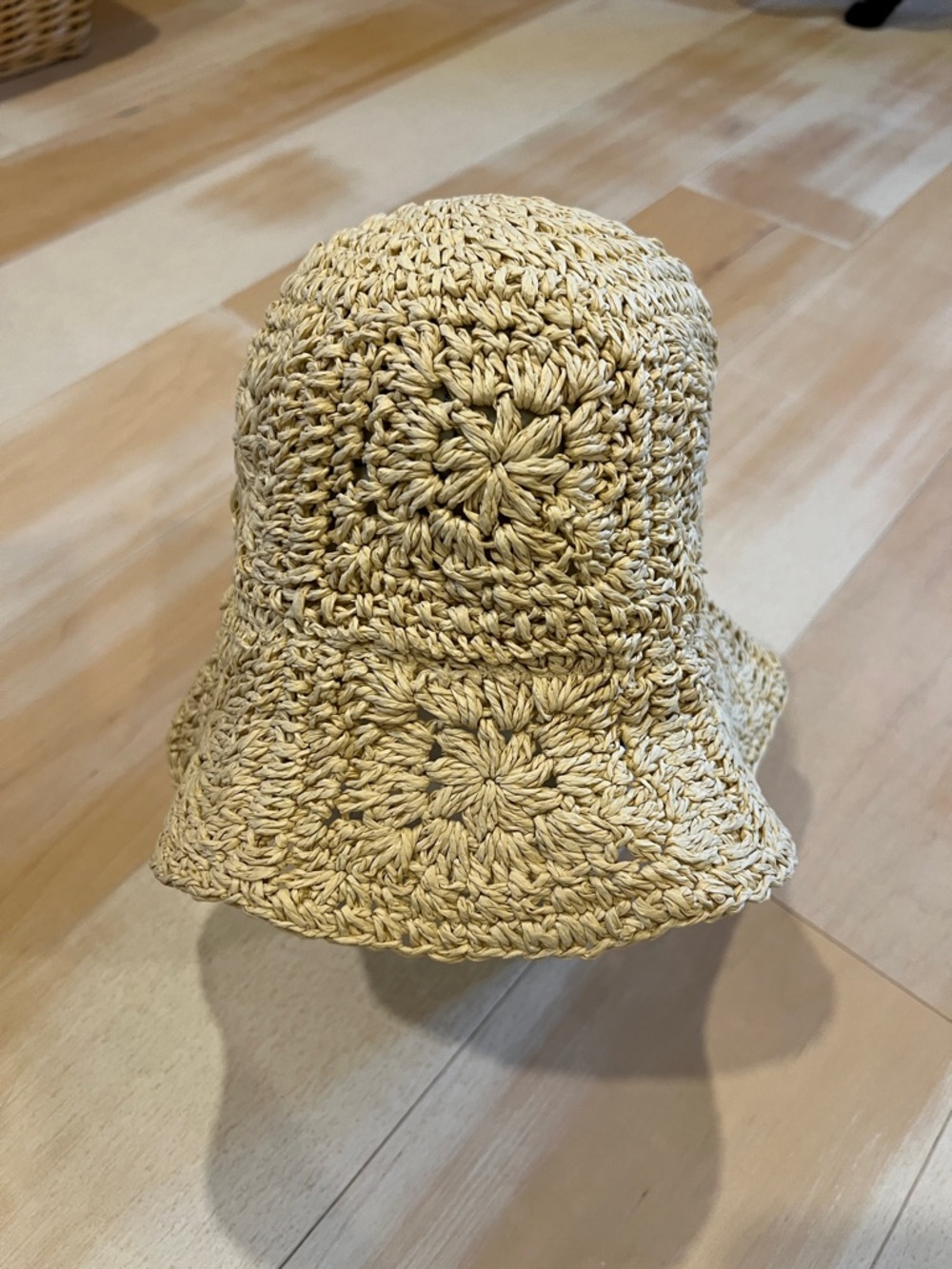 Time and Tru Beige Crochet Bucket Hat
